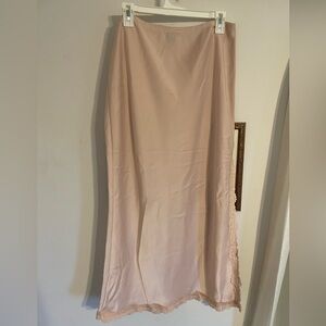 Wild Fable pink satin skirt lace trim